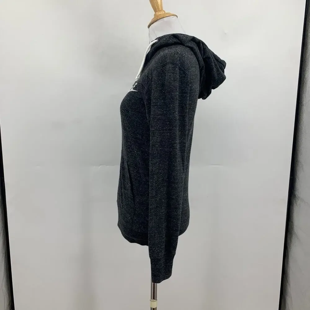 Nike Sweatshirt Women XS Extra Small Gray Heather Sportswear Zip Up Hoodie Logo